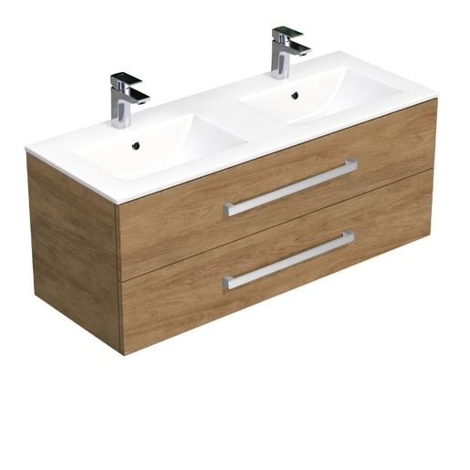 Koupelnová skříňka s umyvadlem SAT Cube Way 120x53x46 cm dub Hickory CUBE461202DHMOD SAT