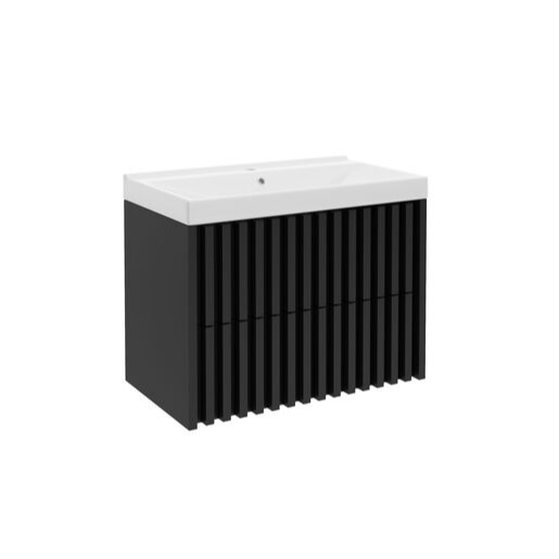Koupelnová skříňka s umyvadlem SAT Delano 80x46 cm černá mat DELANO80ZCUM SAT