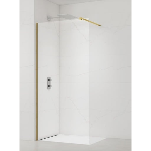 Sprchová zástěna Walk-in 90 cm SAT v barvě profilu zlatá lesk SATBWI90PRZ SAT