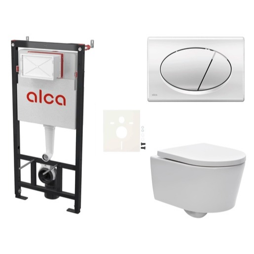 Cenově zvýhodněný závěsný WC set Alca do lehkých stěn / předstěnová montáž+ WC SAT Brevis SIKOASW2 SAT