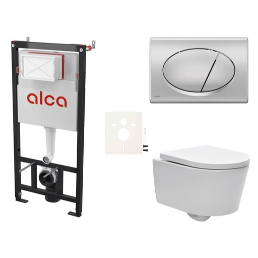 Cenově zvýhodněný závěsný WC set Alca do lehkých stěn / předstěnová montáž+ WC SAT Brevis SIKOASW3 SAT