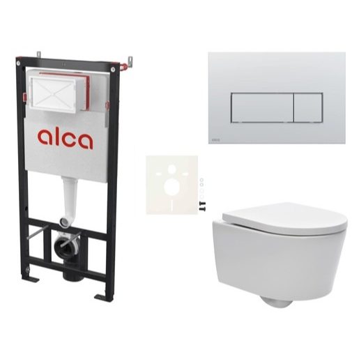 Cenově zvýhodněný závěsný WC set Alca do lehkých stěn / předstěnová montáž+ WC SAT Brevis SIKOASW9 SAT