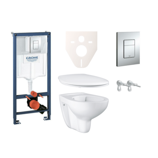 Cenově zvýhodněný závěsný WC set GROHE do lehkých stěn / předstěnová montáž+ WC GROHE Bau Ceramic SIKOGRS3G0 Grohe