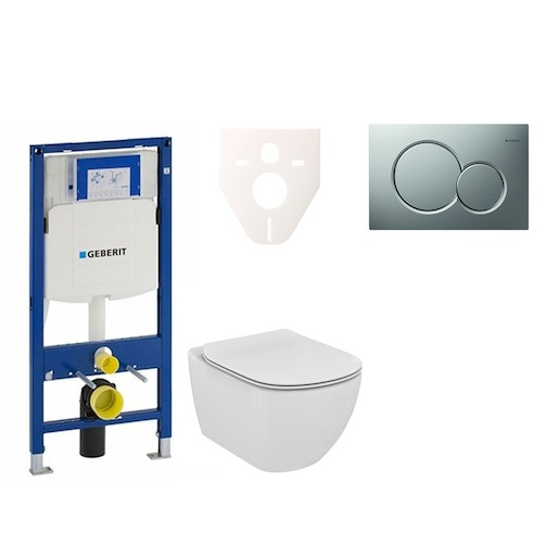 Cenově zvýhodněný závěsný WC set Geberit do lehkých stěn / předstěnová montáž+ WC Ideal Standard Tesi 111.300.00.5NF3 Ideal Standard
