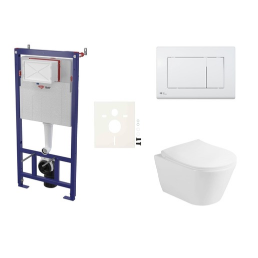Cenově zvýhodněný závěsný WC set SAT do lehkých stěn / předstěnová montáž+ WC Glacera Ava SIKOSSAVA20K SAT