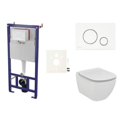 Cenově zvýhodněný závěsný WC set SAT do lehkých stěn / předstěnová montáž+ WC Ideal Standard Tesi SIKOSSTES70K SAT