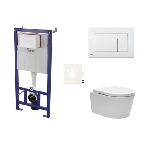 Cenově zvýhodněný závěsný WC set SAT do lehkých stěn / předstěnová montáž+ WC SAT Brevis SIKOSSBR20K SAT