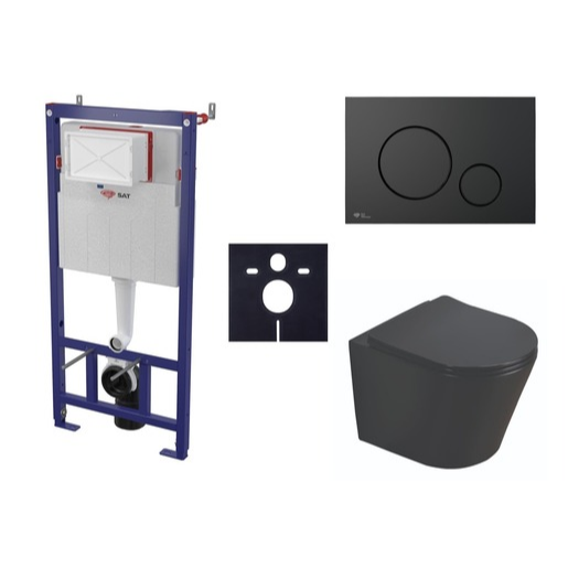Cenově zvýhodněný závěsný WC set SAT do lehkých stěn / předstěnová montáž+ WC SAT Infinitio SIKOSSINB68K SAT