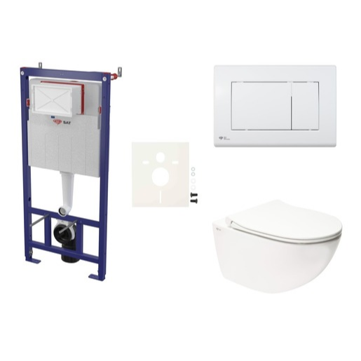 Cenově zvýhodněný závěsný WC set SAT do lehkých stěn / předstěnová montáž+ WC SAT Infinitio SIKOSSINF20K SAT