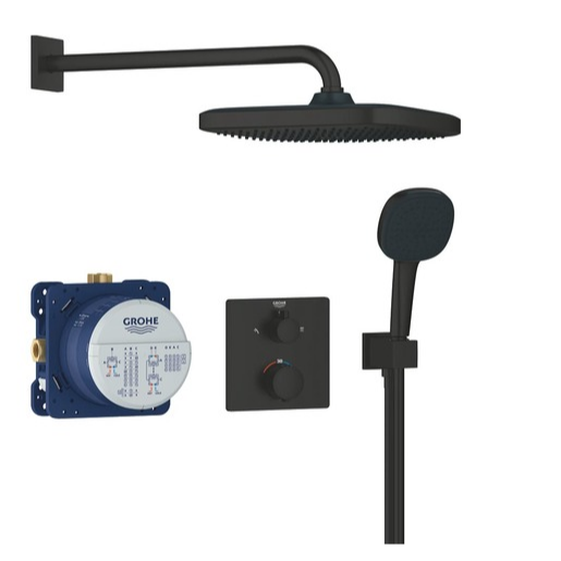 Grohe Precision Thermostat sprchový systém včetně podomítkového tělesa černá matná 348822430 G348822430 Grohe