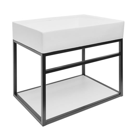 Konstrukce s umyvadlem Naturel Industrial 59x45x45 cm černá mat KONZOLEUM60BU Naturel