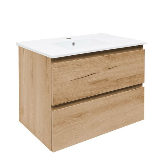 Koupelnová skříňka 2 zásuvková s umyvadlem SAT B-Way 79x50x45 cm dub mat BWAY280OAKU4BI SAT