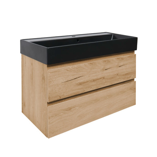 Koupelnová skříňka 2 zásuvková s umyvadlem SAT B-Way 99x50x45 cm dub mat BWAY2100OAKU2BB SAT