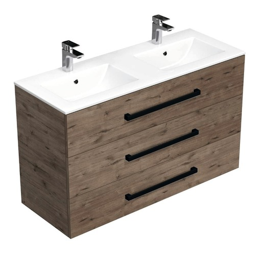 Koupelnová skříňka s černou úchytkou a umyvadlem SAT Cube Way 120x76