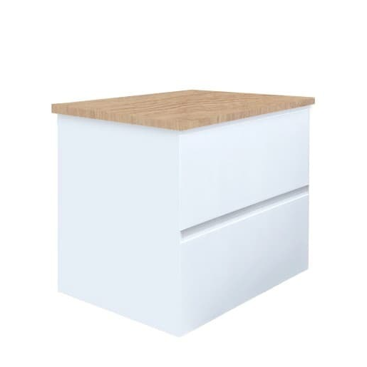 Koupelnová skříňka s krycí deskou SAT B-Way 59x50x45 cm bílá lesk BWAY260WDOAK SAT