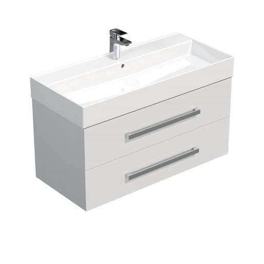 Koupelnová skříňka s umyvadlem SAT Cube Way 100x53x46 cm bílá lesk CUBE461002BISAT SAT