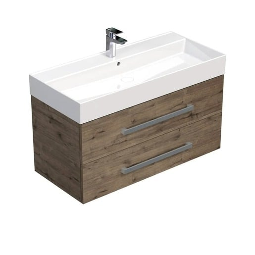 Koupelnová skříňka s umyvadlem SAT Cube Way 100x53x46 cm dub Wellington mat CUBE461002DWSAT SAT