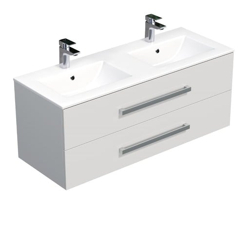 Koupelnová skříňka s umyvadlem SAT Cube Way 120x53x46 cm bílá lesk CUBE461202BIMOD SAT