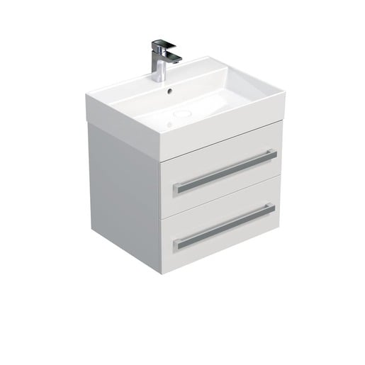 Koupelnová skříňka s umyvadlem SAT Cube Way 60x53x46 cm bílá lesk CUBE46602BISAT SAT