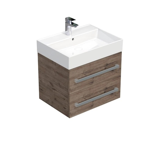 Koupelnová skříňka s umyvadlem SAT Cube Way 60x53x46 cm dub Wellington mat CUBE46602DWSAT SAT