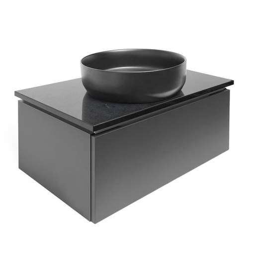 Koupelnová skříňka s žulovou krycí deskou SAT Feel 80x30x46 cm antracit mat SATFEEL80ANTZ SAT