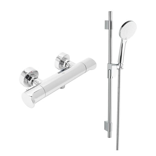 Sprchová baterie SAT Dark se sprchovým setem 150 mm chrom SATBSDA268CRSET1 SAT