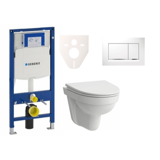 Cenově zvýhodněný závěsný WC set Geberit do lehkých stěn / předstěnová montáž+ WC Laufen Laufen Pro Nordic SIKOGES3H5 Laufen