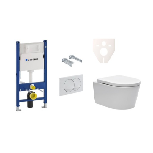 Cenově zvýhodněný závěsný WC set Geberit do lehkých stěn / předstěnová montáž+ WC SAT Brevis SIKOGES5W0 SAT