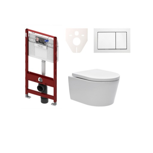 Cenově zvýhodněný závěsný WC set TECE do lehkých stěn / předstěnová montáž+ WC SAT Brevis SIKOTS3W1 SAT