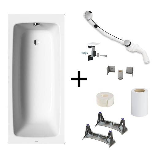 Kompletní set obdélníková vana Kaldewei Cayono 160x70 cm smaltovaná ocel levá i pravá s montážní sadou KALDEWEISET5 Kaldewei