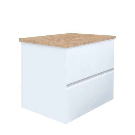 Koupelnová skříňka s krycí deskou SAT B-Way 59x50x45 cm bílá lesk BWAY260WDOAK SAT