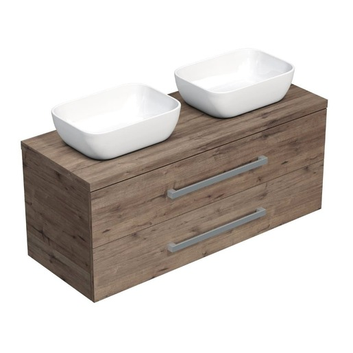 Koupelnová skříňka s krycí deskou SAT Cube Way 120x53x46 cm dub Wellington mat CUBE461203DW45 SAT
