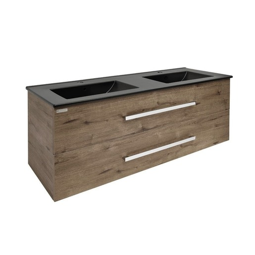 Koupelnová skříňka s umyvadlem SAT Cube Way 120x53x46 cm dub wellington mat CUBE461202DWMODC SAT