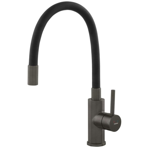 Novaservis Ferro flexi dřezová baterie se silikonovým ramínkem černá/gun metal BZA4BSSGM Novaservis