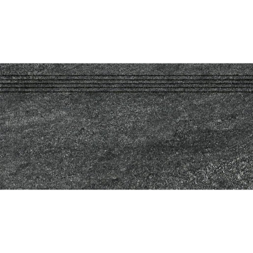 Schodovka Rako Quarzit černá 30x60 cm reliéfní DCVSR739.1 Rako