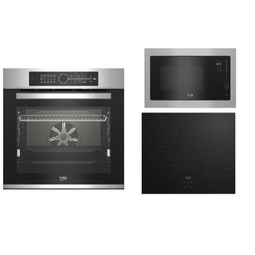 Set spotřebičů Beko BBIM12400XCS + HII64400MT + BMGB25332BG Beko