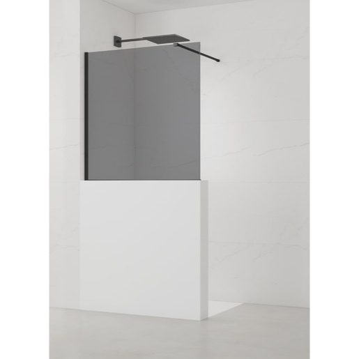 Sprchová zástěna SAT Walk-in 100x100 cm na sníženou příčku černá SATBWIS100KSPRC SAT