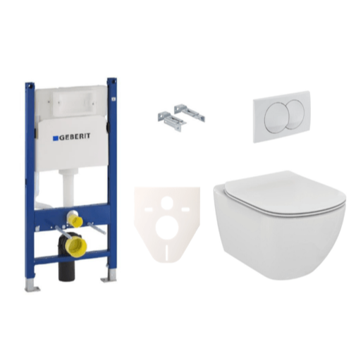 Závěsný set WC TESI Ideal Standard + modul Geberit Duofix s tlačítkem Delta 20 bílé SIKOGES5F0 Ideal Standard