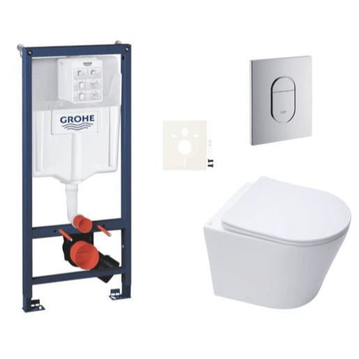 Závěsný wc set do lehkých stěn / předstěnová montáž Swiss Aqua Technologies Infinitio SIKOGRSIN10A Grohe