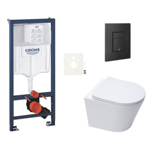 Závěsný wc set do lehkých stěn / předstěnová montáž Swiss Aqua Technologies Infinitio SIKOGRSIN10EKF0 Grohe