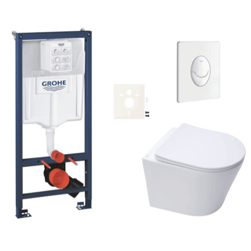 Závěsný wc set do lehkých stěn / předstěnová montáž Swiss Aqua Technologies Infinitio SIKOGRSIN10SASH0 Grohe
