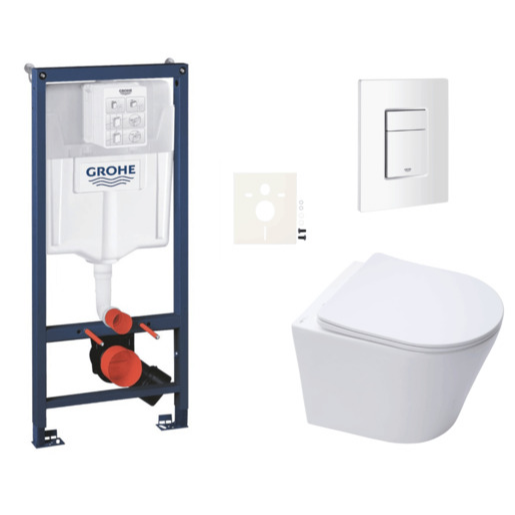 Závěsný wc set do lehkých stěn / předstěnová montáž Swiss Aqua Technologies Infinitio SIKOGRSIN10SCSH0 Grohe