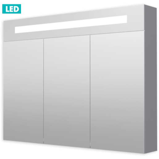 Zrcadlová skříňka s osvětlením Naturel Iluxit 100x75 cm MDF šedostříbrná GALZS100LED Naturel