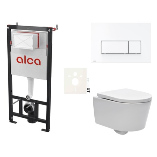 Cenově zvýhodněný závěsný WC set Alca do lehkých stěn / předstěnová montáž+ WC SAT Brevis SIKOASW7 SAT
