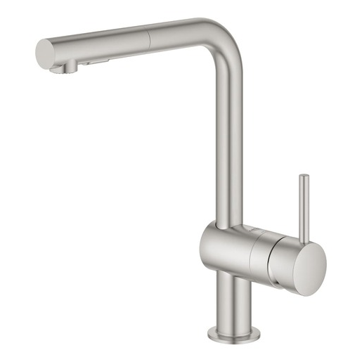 Grohe Minta dřezová baterie s vytahovací sprškou supersteel 30274dc0 G30274DC0 Grohe