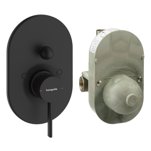 Hansgrohe Zesis S sprchová a vanová baterie včetně podomítkového tělesa matná černá 74 418 670 Hansgrohe