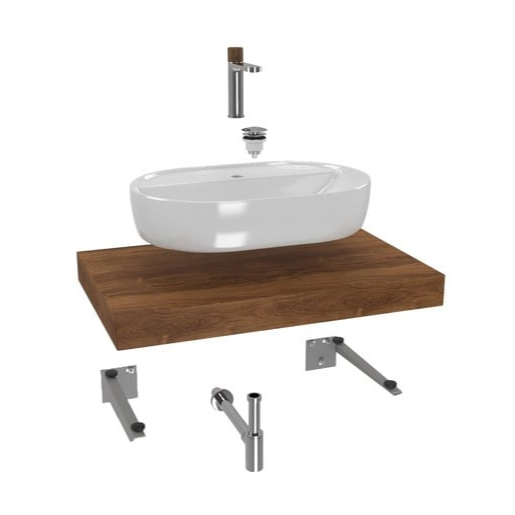 Koupelnová sestava SAT s deskou pod umyvadlo Dolce 80x8x50 cm dub charleston KSETDO3 SAT
