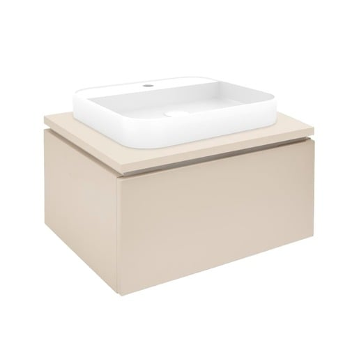 Koupelnová skříňka s umyvadlem a krycí deskou SAT Feel 60x30x46 cm béžová mat SATFEEL60BEDU SAT