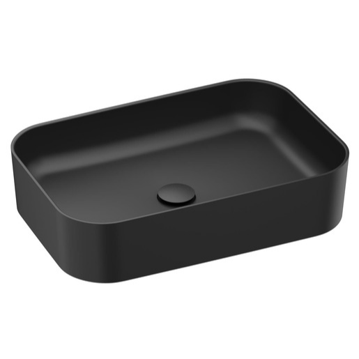 Ravak Ceramic Slim umyvadlo na desku 55x37 cm černá mat bez otvoru pro baterii
