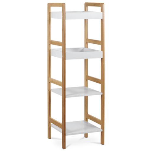 Regál Autronic 30x100 cm bílý Bambus DR-013-4 Autronic